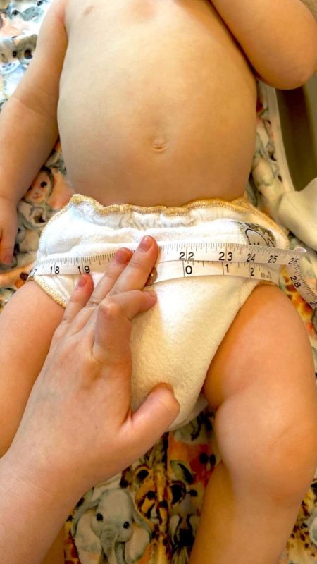 How to measure your babies hips for a wool nappy cover.