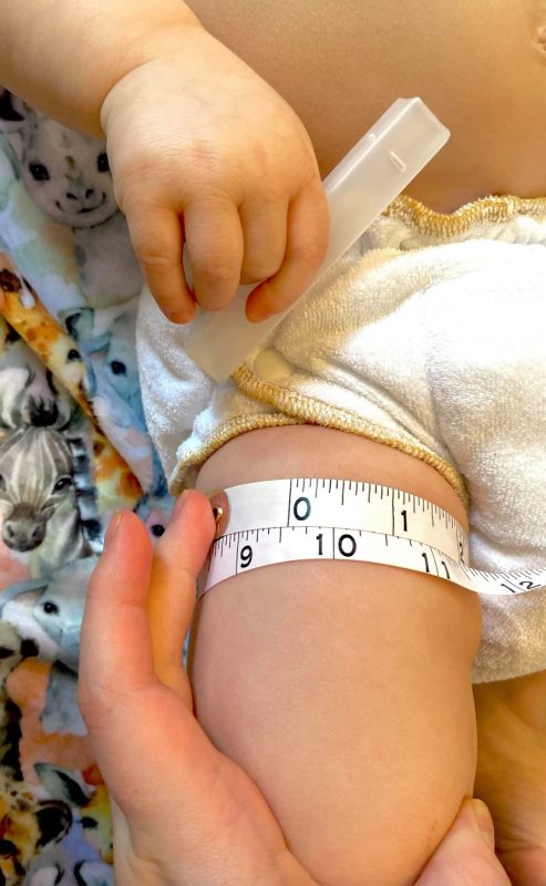 How to measure your baby's thighs for wool nappy covers.
