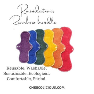 Set of 6 Rainbow Cotton Velour Cloth Pads