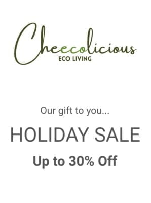 This is a sale banner image for Cheecolicious cloth pads holiday winter sale.